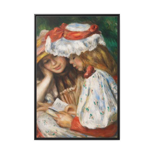 Two Girls Reading by Pierre-Auguste Renoir Framed Canvas