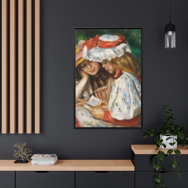 Two Girls Reading by Pierre-Auguste Renoir Framed Canvas