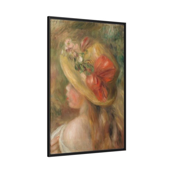 88299-90.jpg Young Girl with Hat by Pierre Auguste Renoir Framed Canvas