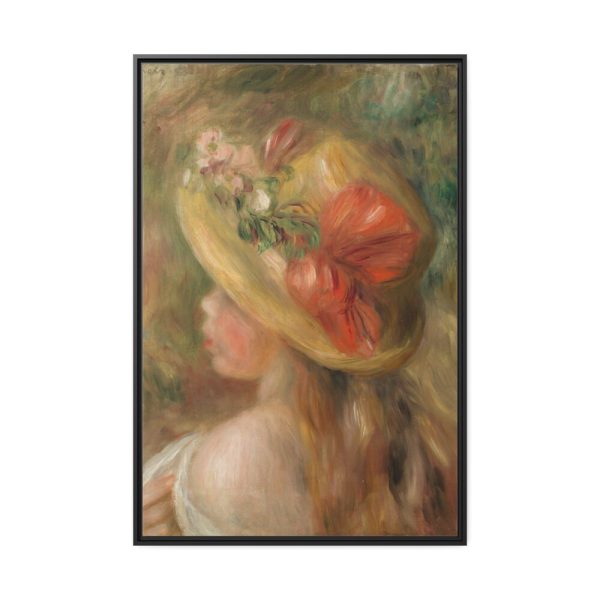 88299-91.jpg Young Girl with Hat by Pierre Auguste Renoir Framed Canvas