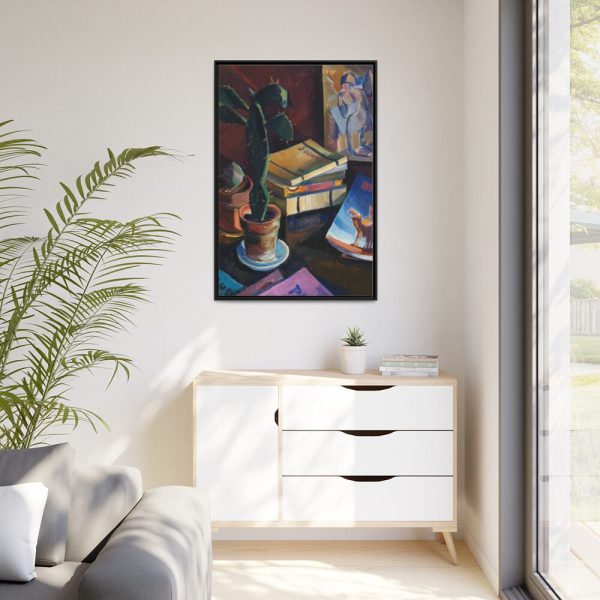 88299-98.jpg Books on Table Framed Canvas