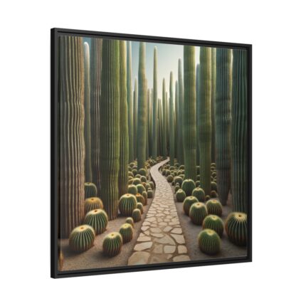 Walkway Meandering Through a Forest of Organ Pipe Cactus Framed Canvas