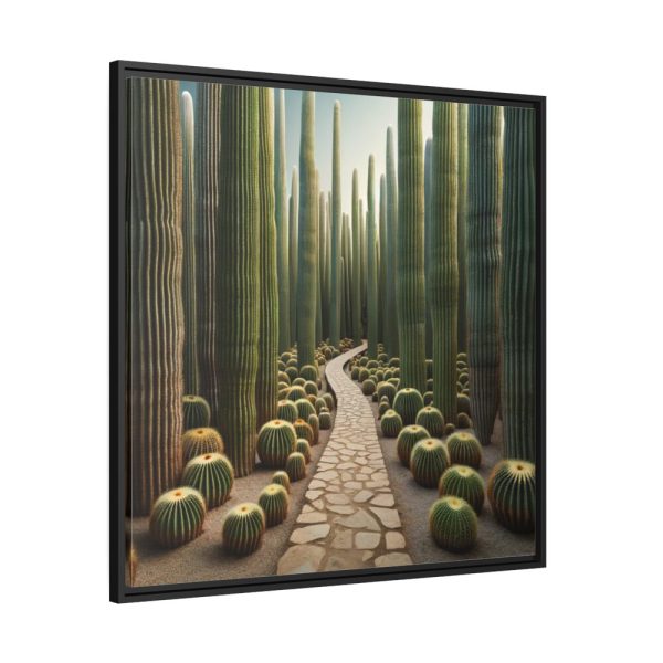 Walkway Meandering Through a Forest of Organ Pipe Cactus Framed Canvas