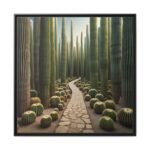 Walkway Meandering Through a Forest of Organ Pipe Cactus Framed Canvas - Image 2