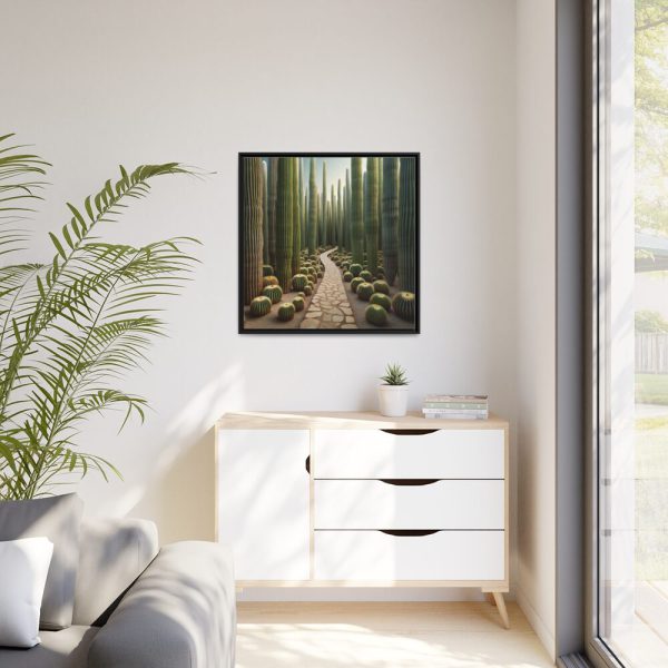 Walkway Meandering Through a Forest of Organ Pipe Cactus Framed Canvas