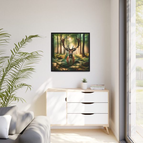 88302-138.jpg Deer in Forest Framed Canvas