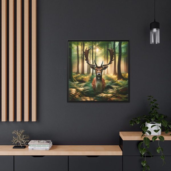 88302-139.jpg Deer in Forest Framed Canvas
