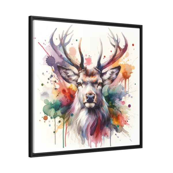 88302-145.jpg Deer With Vivid Burst of Colors Framed Canvas