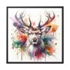 88302-146.jpg Deer With Vivid Burst of Colors Framed Canvas