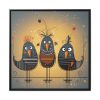 Three Cute Bird Characters II Framed Canvas