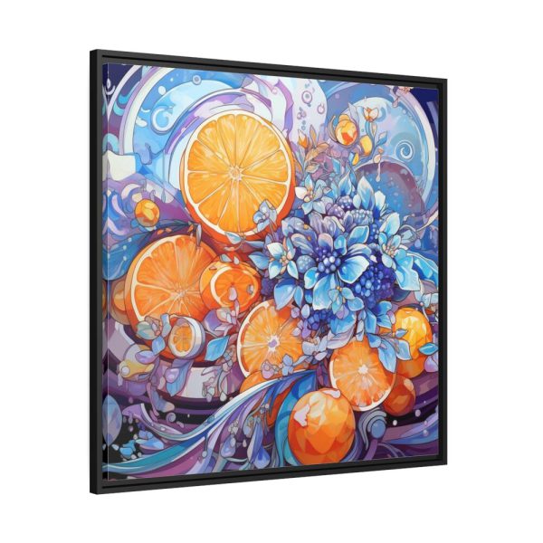 88302-40.jpg Orange Slices and Orange and Purple Dots Framed Canvas