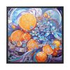 88302-41.jpg Orange Slices and Orange and Purple Dots Framed Canvas