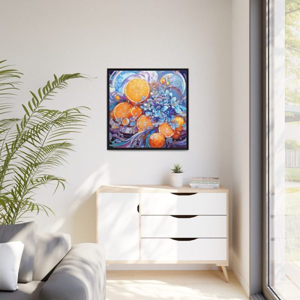 88302-43.jpg Orange Slices and Orange and Purple Dots Framed Canvas