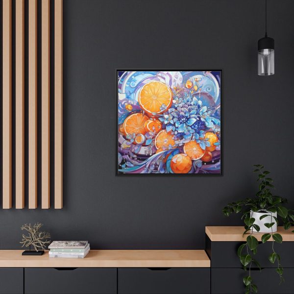 88302-44.jpg Orange Slices and Orange and Purple Dots Framed Canvas