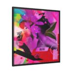 Woman And a Fox in Cup Overlay Framed Canvas