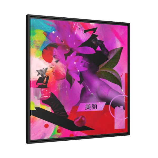 88302-50.jpg Woman And a Fox in Cup Overlay Framed Canvas