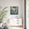88302-88.jpg Vintage Art Painting of Colder Cactus Desert Landscape Framed Canvas