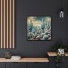 88302-89.jpg Vintage Art Painting of Colder Cactus Desert Landscape Framed Canvas
