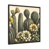 88302-90.jpg Vintage-Style Illustration of Cacti With Yellow Flowers Framed Canvas