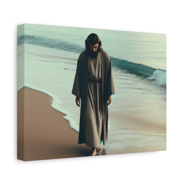 91624-21.jpg Person Walking at the Edge of the Surf on a Beach Standard Canvas