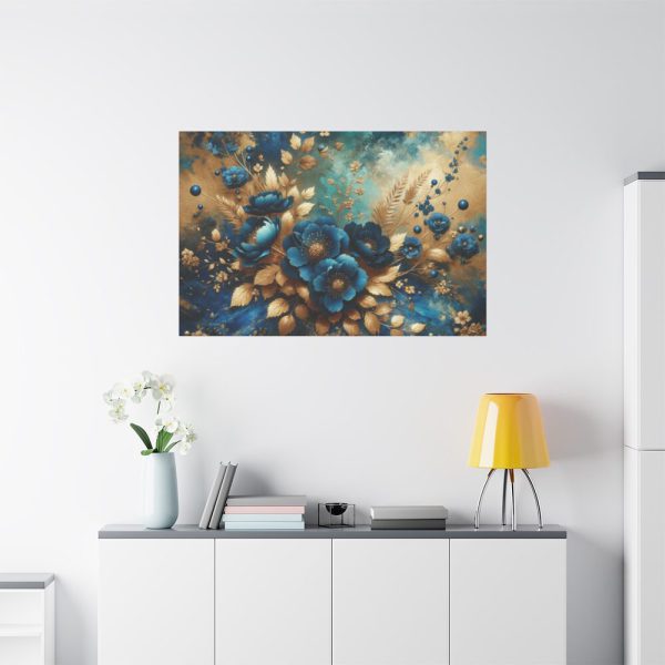 91638-157.jpg Rich Blue Flowers and Gold Accents Standard Canvas