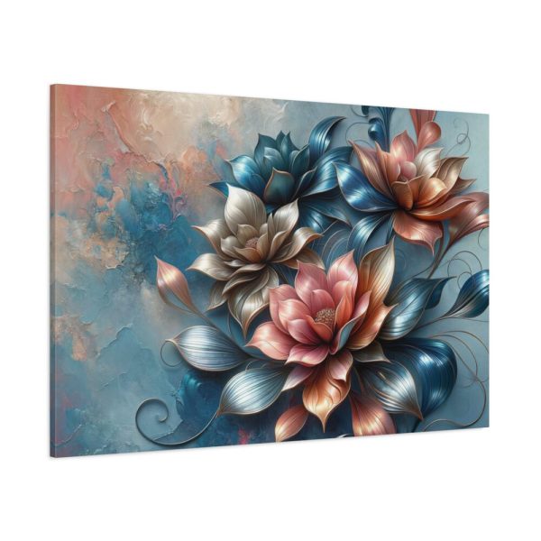Vibrant Golden Flowers With a Glossy Metallic Finish Standard Canvas