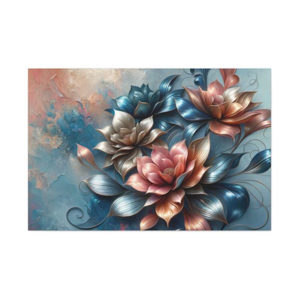 Vibrant Golden Flowers With a Glossy Metallic Finish Standard Canvas
