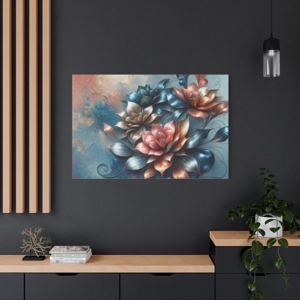 Vibrant Golden Flowers With a Glossy Metallic Finish Standard Canvas