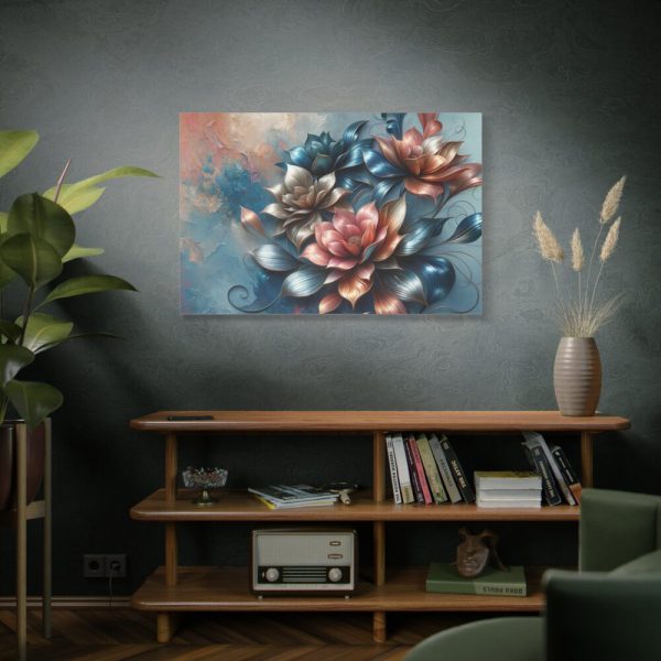 Vibrant Golden Flowers With a Glossy Metallic Finish Standard Canvas