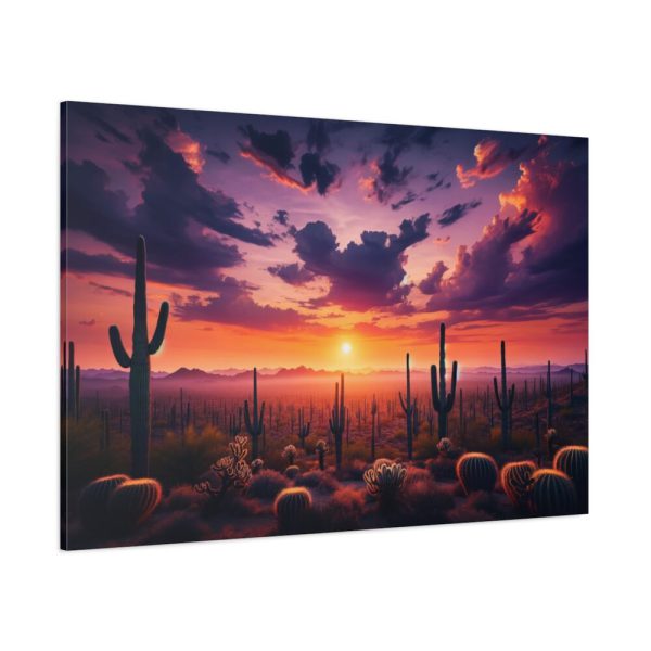 91638-195.jpg Cacti and Red Sky in Desert Standard Canvas