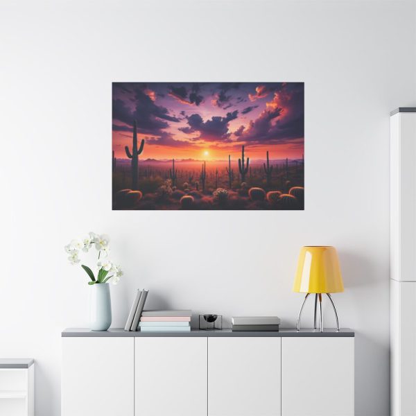 91638-197.jpg Cacti and Red Sky in Desert Standard Canvas