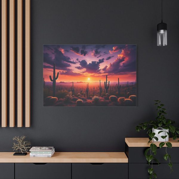 91638-198.jpg Cacti and Red Sky in Desert Standard Canvas