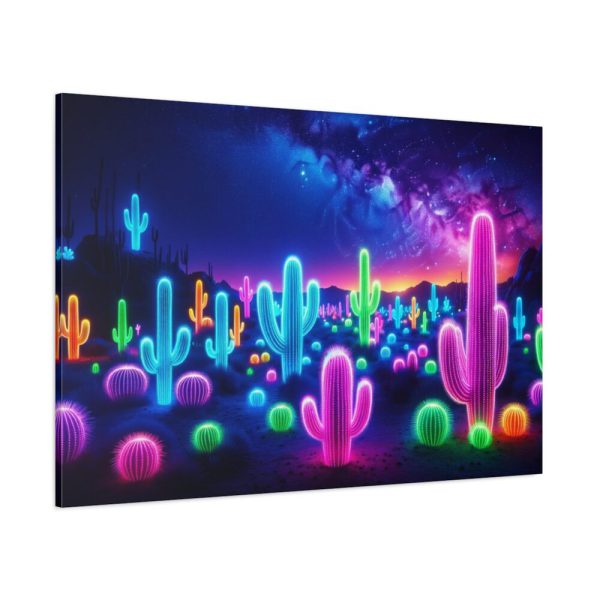 91638-200.jpg Multicolor Bioluminescent Neon Cacti in Desert Standard Canvas