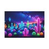 91638-201.jpg Multicolor Bioluminescent Neon Cacti in Desert Standard Canvas