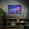 91638-204.jpg Multicolor Bioluminescent Neon Cacti in Desert Standard Canvas