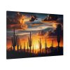 91638-210.jpg Saguaro Cacti Silhouetted Against Sky Standard Canvas