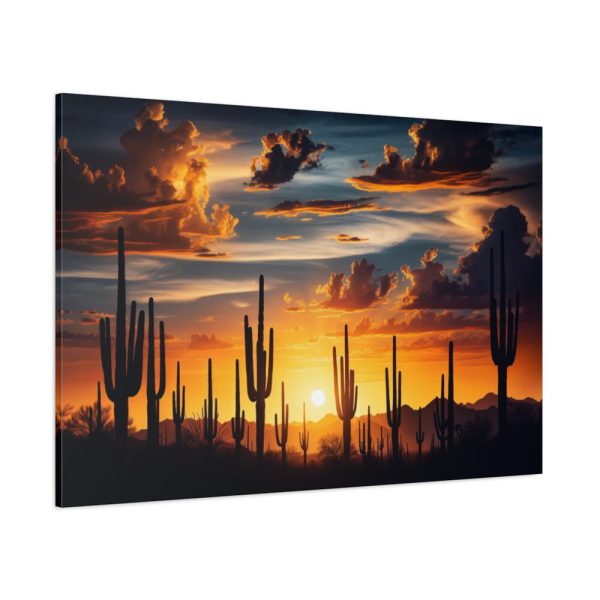91638-210.jpg Saguaro Cacti Silhouetted Against Sky Standard Canvas
