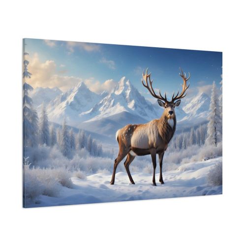 Deer Stands in the Snow Standard Canvas