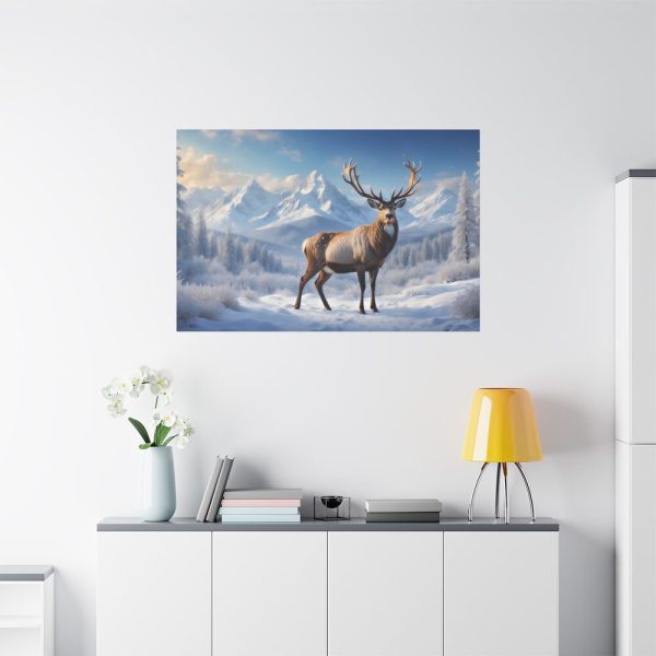 91638-292.jpg Deer Stands in the Snow Standard Canvas