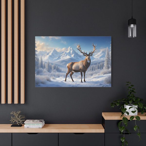 91638-293.jpg Deer Stands in the Snow Standard Canvas