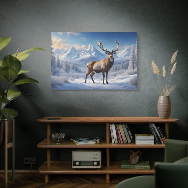 91638-294.jpg Deer Stands in the Snow Standard Canvas