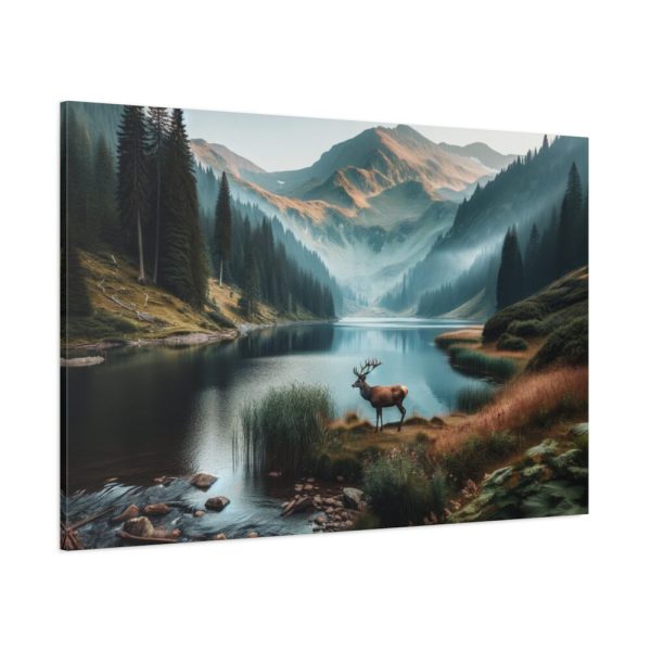 91638-300.jpg Deer by a Mountain Lake Standard Canvas