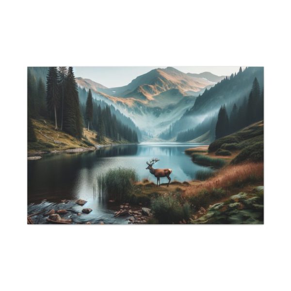 91638-301.jpg Deer by a Mountain Lake Standard Canvas