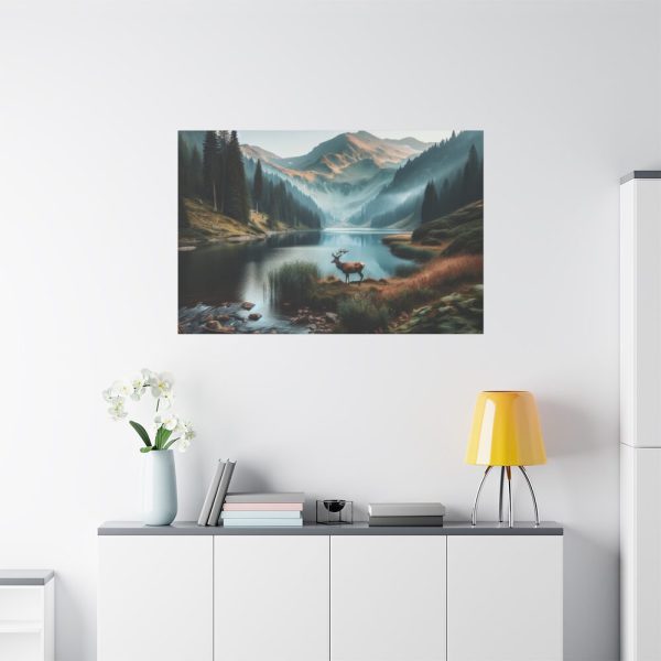 91638-302.jpg Deer by a Mountain Lake Standard Canvas