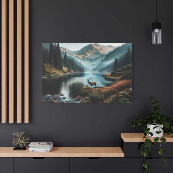 91638-303.jpg Deer by a Mountain Lake Standard Canvas