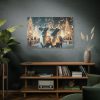 91638-309.jpg Two Reindeer Amid the Magical Glow of a Wintery Standard Canvas