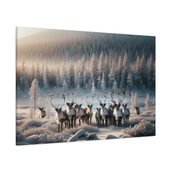 91638-310.jpg Reindeer in a Snowy Landscape Standard Canvas