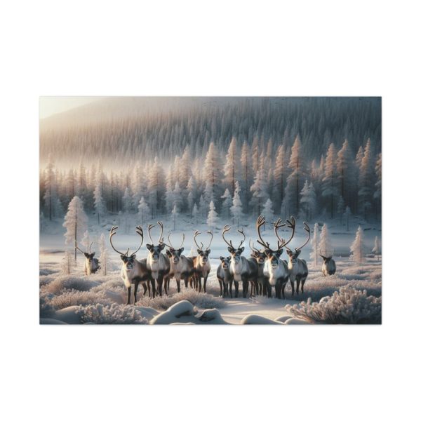 91638-311.jpg Reindeer in a Snowy Landscape Standard Canvas