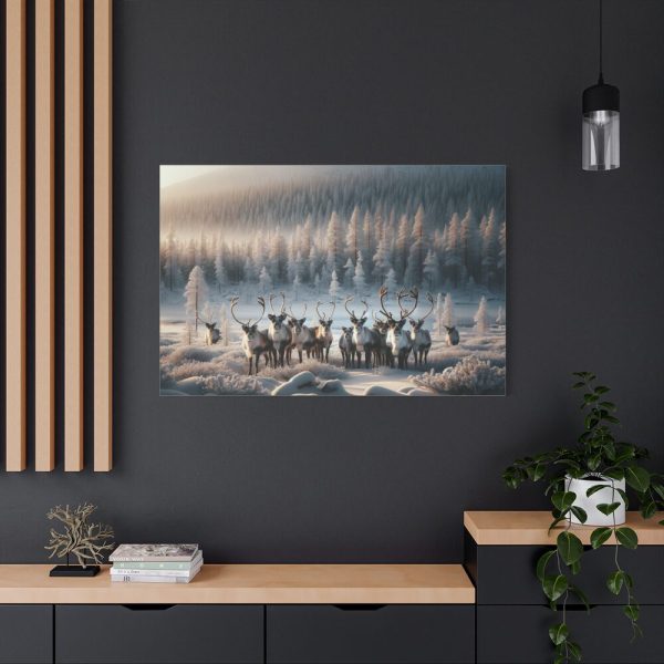 91638-313.jpg Reindeer in a Snowy Landscape Standard Canvas
