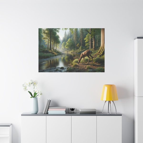 91638-322.jpg Deer By a River In a Forest Standard Canvas